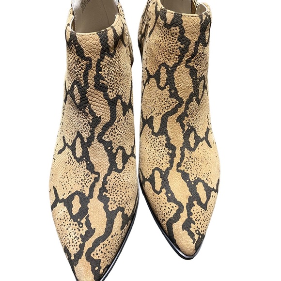 Revel Block Heel Snake Print Leather Booties - Picture 11 of 13